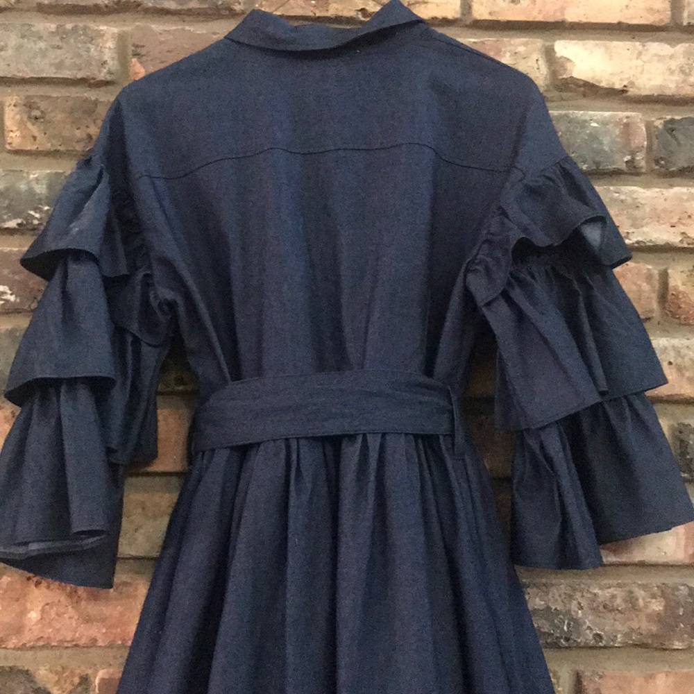 NWT Denim Ruffle Sleeve Dress - Picture 6 of 6
